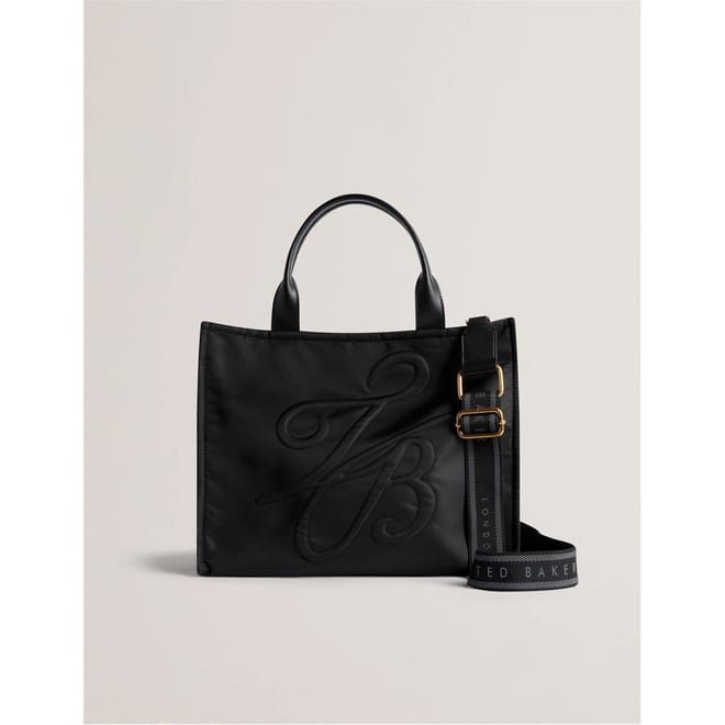Nylon Shopper Tote with Logo