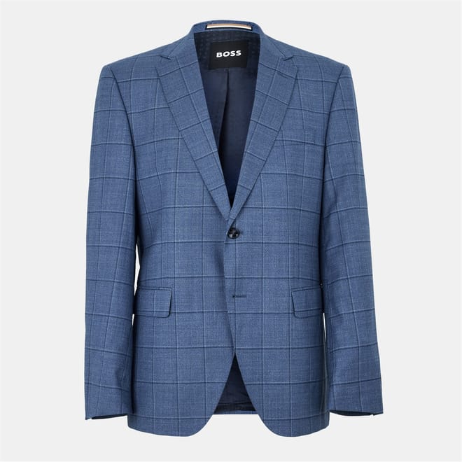 Plaid Suit Jacket with Notch Collar