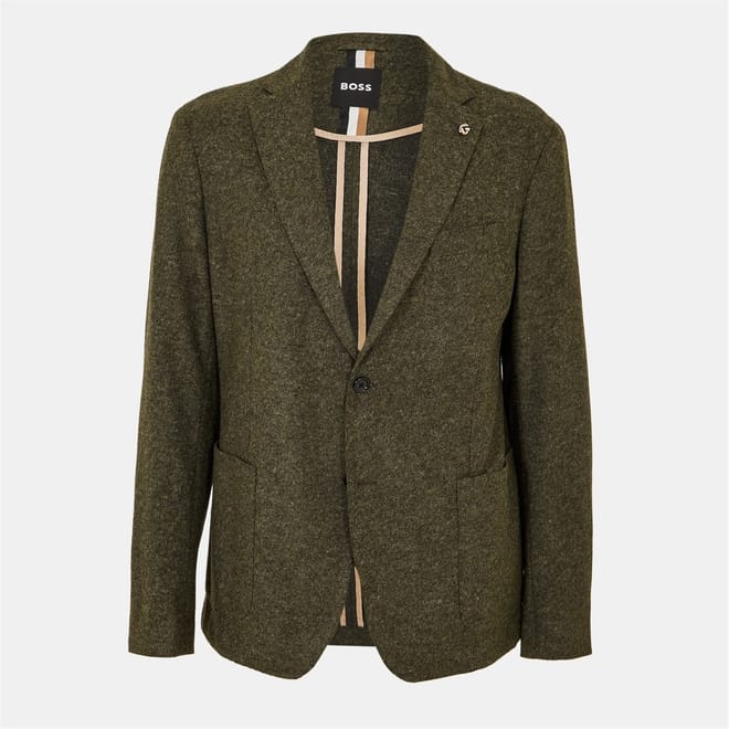 Heathered Patterned Notch Collared Suit Jacket