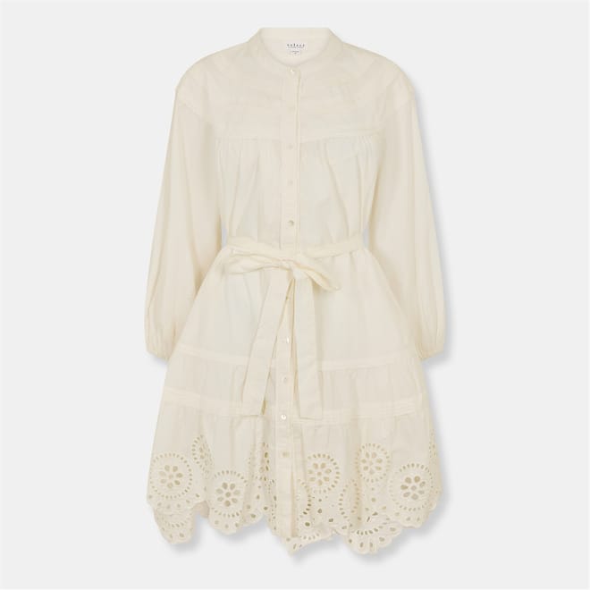 Collared Neck Knee Length Shift Dress