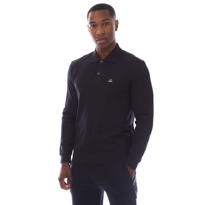 Stretch Piquet Long Sleeve Polo Shirt