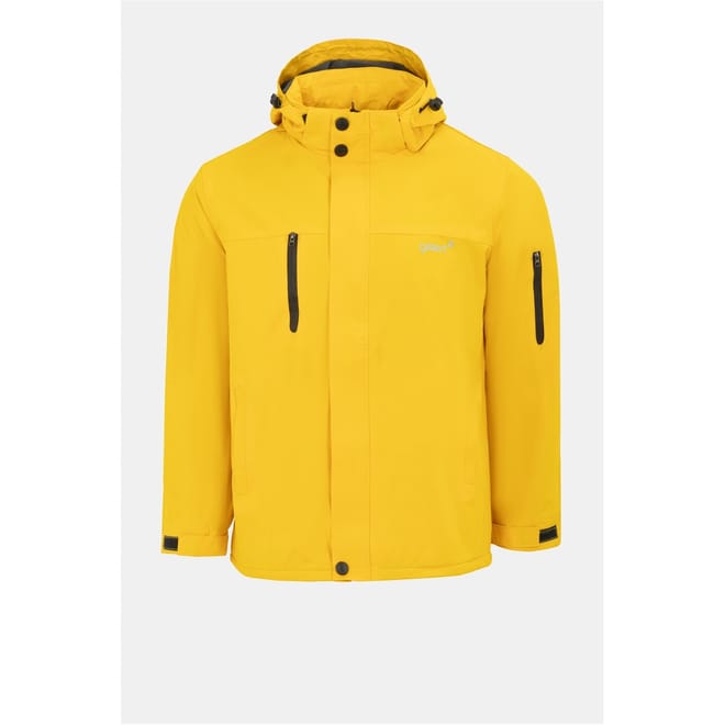 Hooded Snap Button Solid Patterned Parka Jacket with Zipped Pocket
