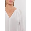 Regular Fit Puff Sleeve V-Neck Blouse