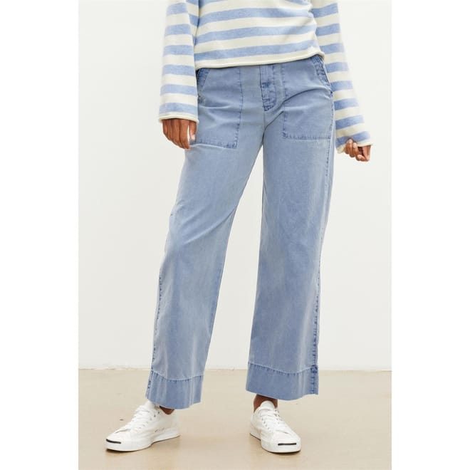 Solid Patterned Wide Leg Pants