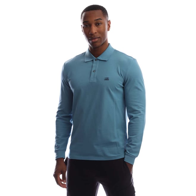 Stretch Piquet Long Sleeve Polo Shirt