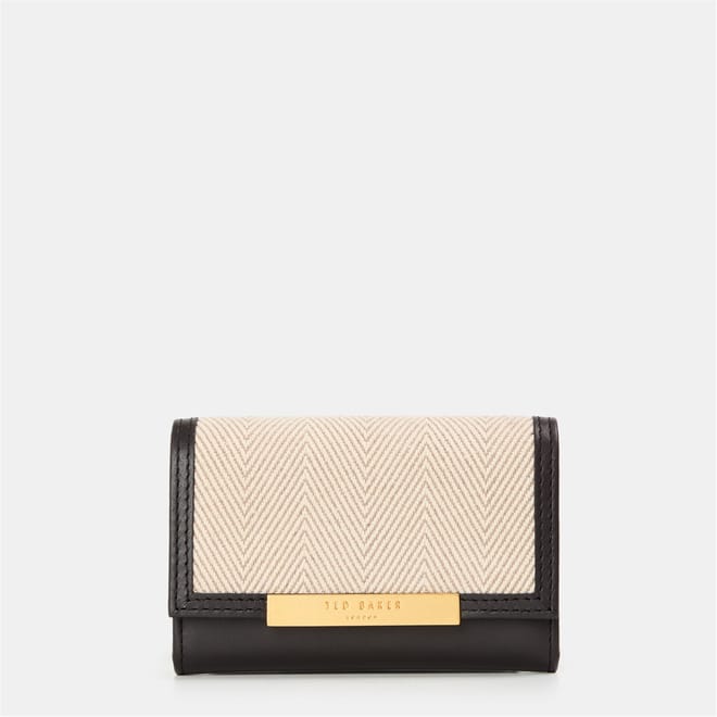 Chevron Patterned Bifold Wallet with Logo