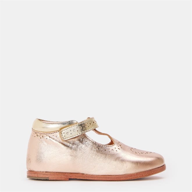 Perforated Toe Ankle Boots with T-Bar Style