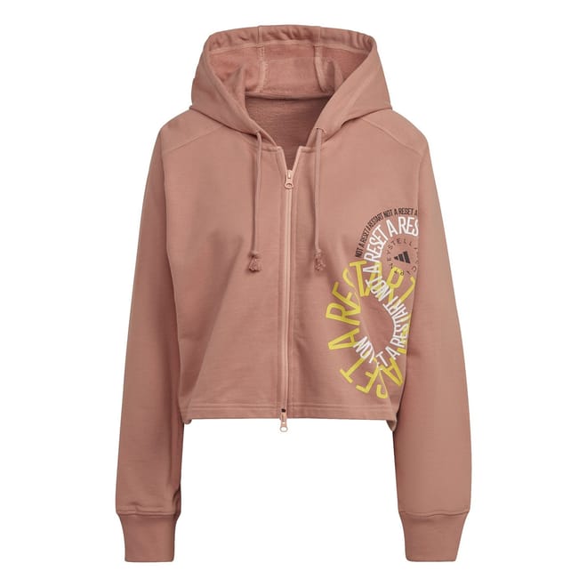 Hooded Ribbed Cuff Lettering Sweat Jacket