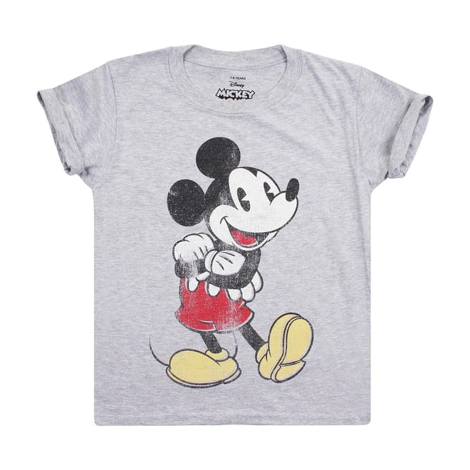 Mickey Mouse Graphic Rolled Cuff T-Shirt
