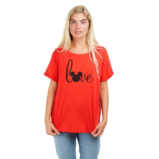 Mickey Mouse Graphic Rolled Cuff T-Shirt