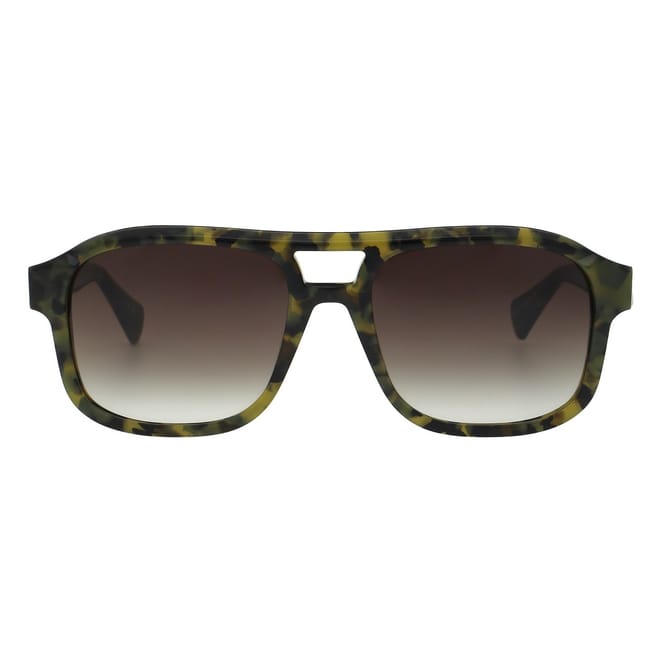Enzo Rectangle Double Bridge Sunglasses