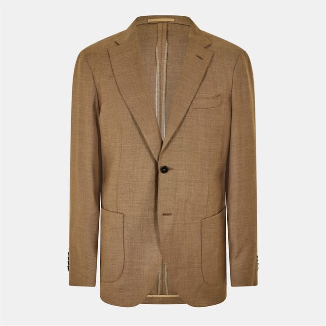 Heston Solid Patterned Notch Collared Blazer