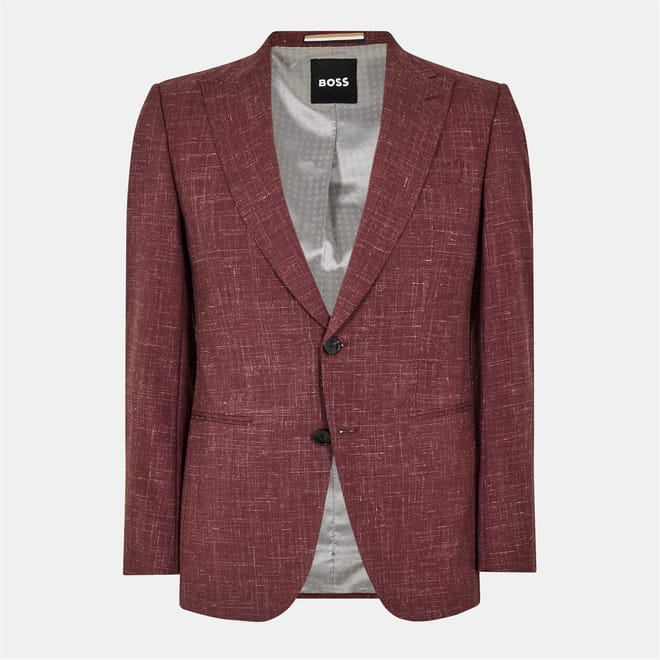 Textured Notch Collared Suit Jacket