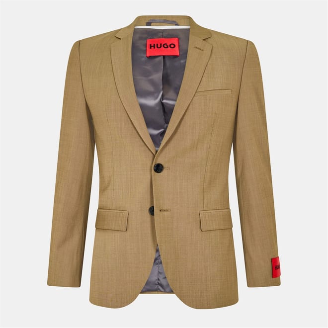 Solid Patterned Notch Collared Suit Jacket