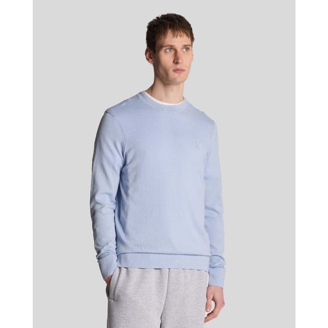 Tonal Superfine Cotton Crew Neck Jumper