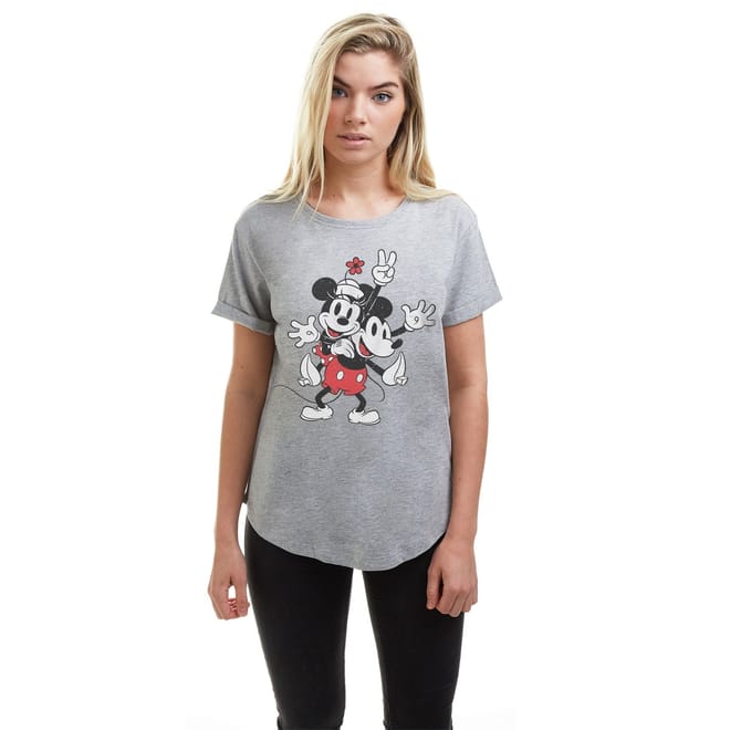 Mickey Mouse Graphic Rolled Cuff T-Shirt