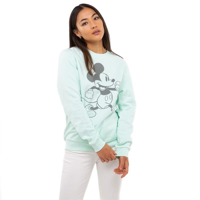 Mickey Mouse Logo Print Crew Neck Sweater