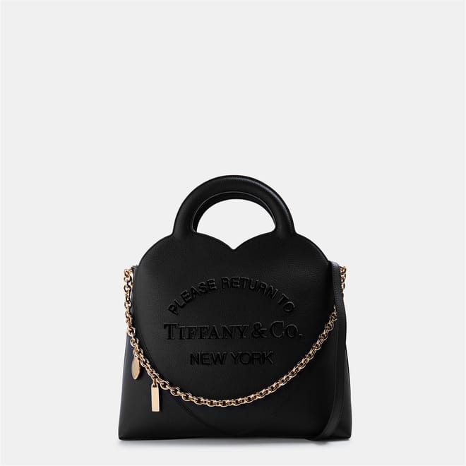 Charm Tote with Chain and Debossed Logo