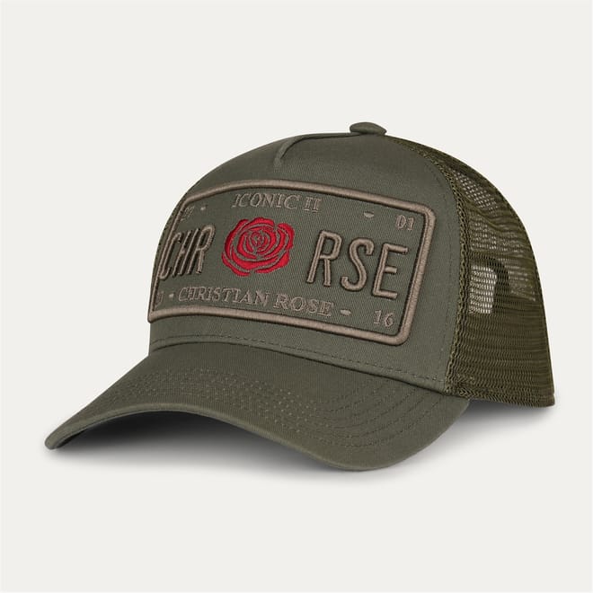 Ii Red Rose Plate Trucker Cap