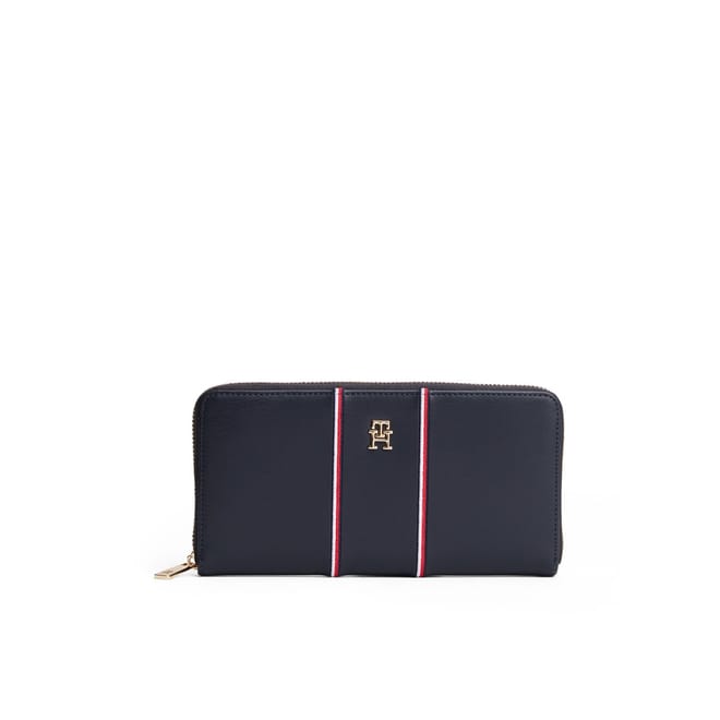 Icon Stripe Patterned Zip Around Wallet