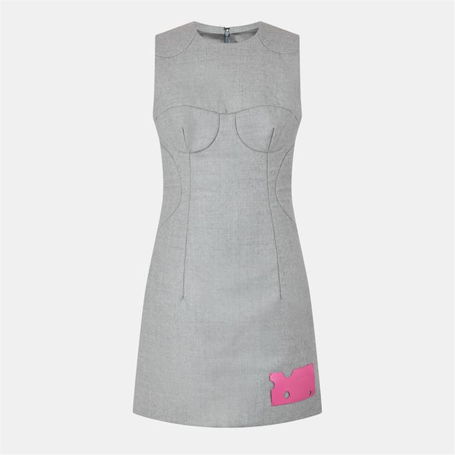 Wool Sleeveless Mini Sheath Dress