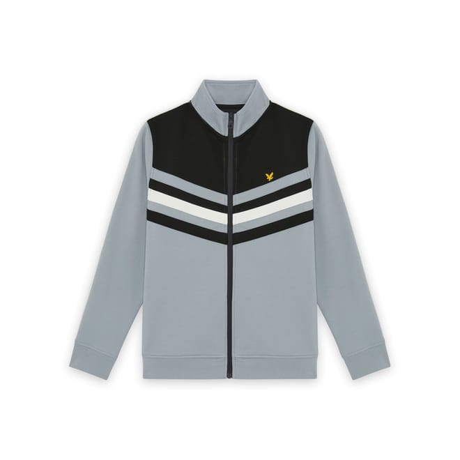 Color Block Full Zipper Ribbed Cuff Track Jacket