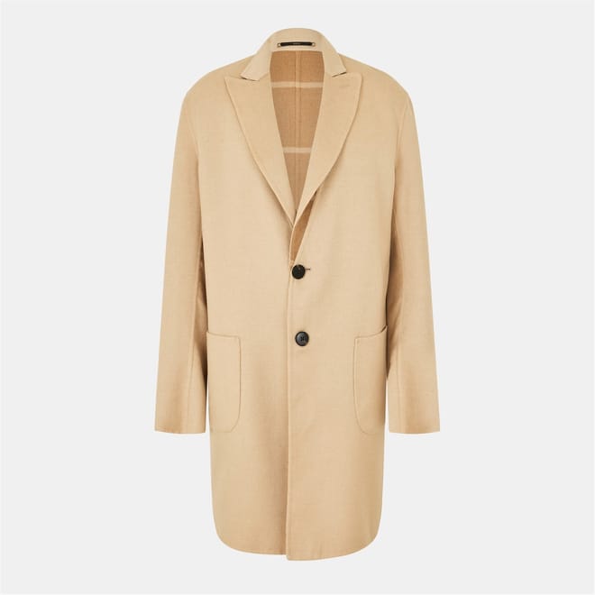 Solid Patterned Lapel Collared Over Coat