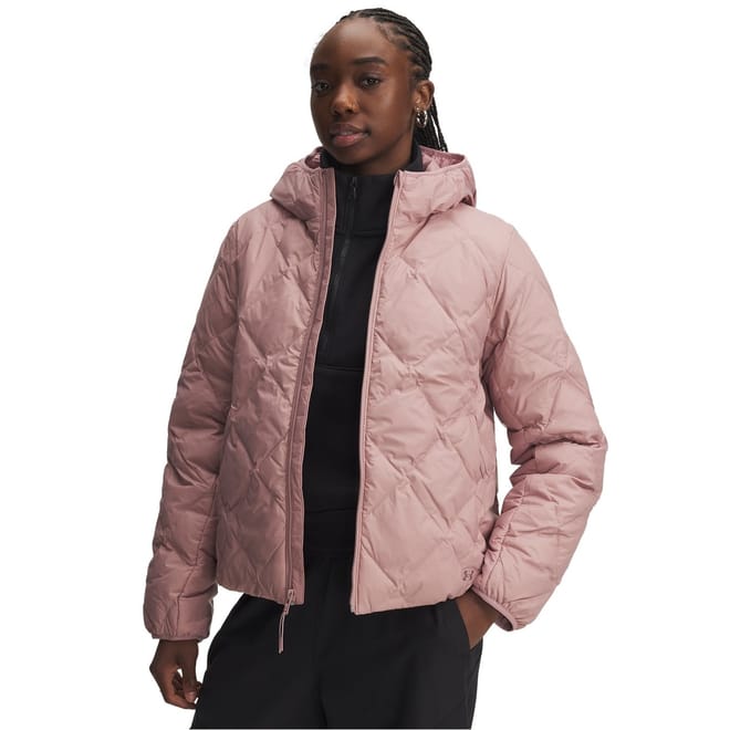 Legend Solid Patterned Hooded Drawstring Down Jacket