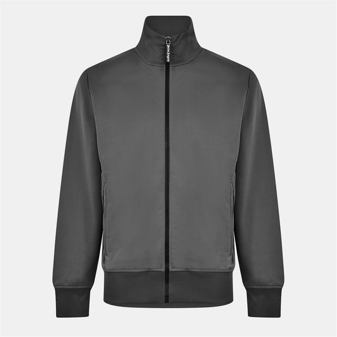 Solid Patterned Ribbed Cuff Track Jacket