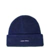 Rib Knitted Logo Turn Up Brim Beanie