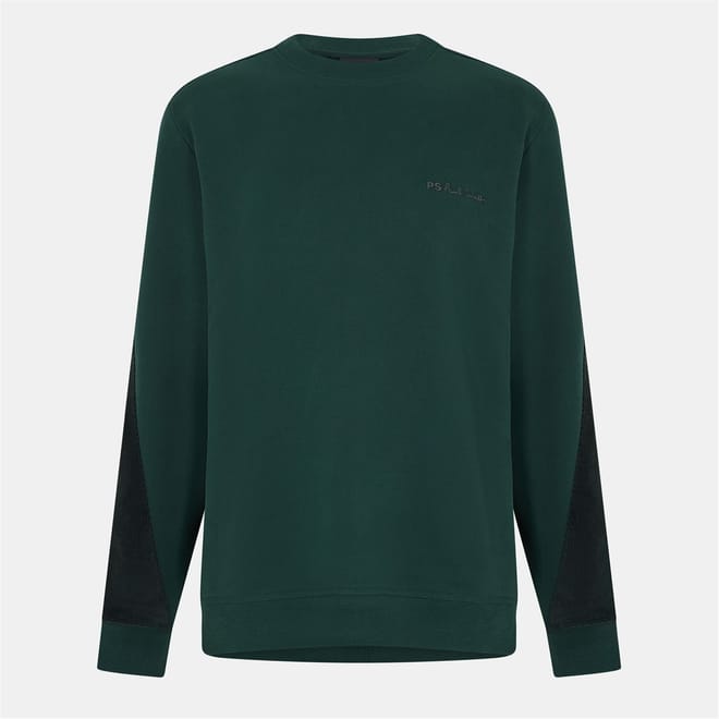 Crew Neck Ribbed Collar Long Sleeve Sweatshirt