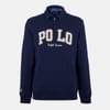 Solid Patterned Quarter Zipper Ribbed Cuff Sweat Jacket