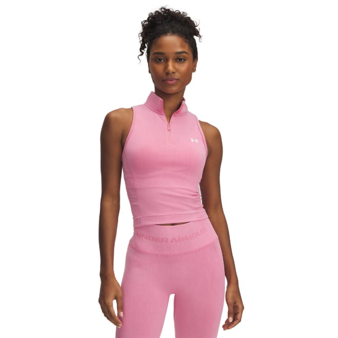 Vanish Seamless Washed Sleeveless Zip Top