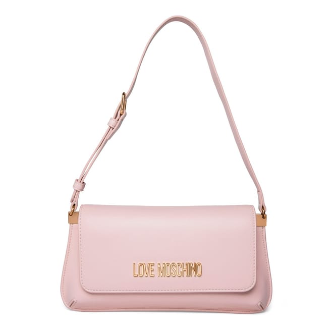 Rectangle Shape Shoulder Bag with Gold Tone Hardware