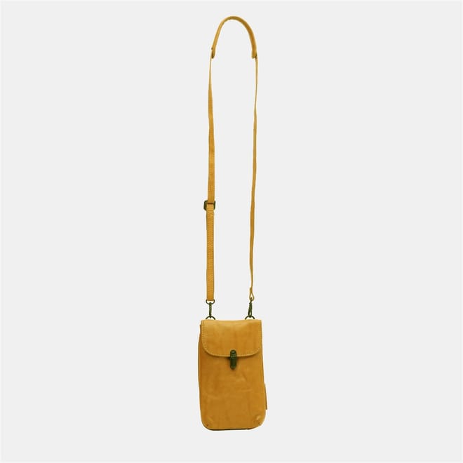 Rectangle Shape Phone Pouch with Gold Tone Hardware