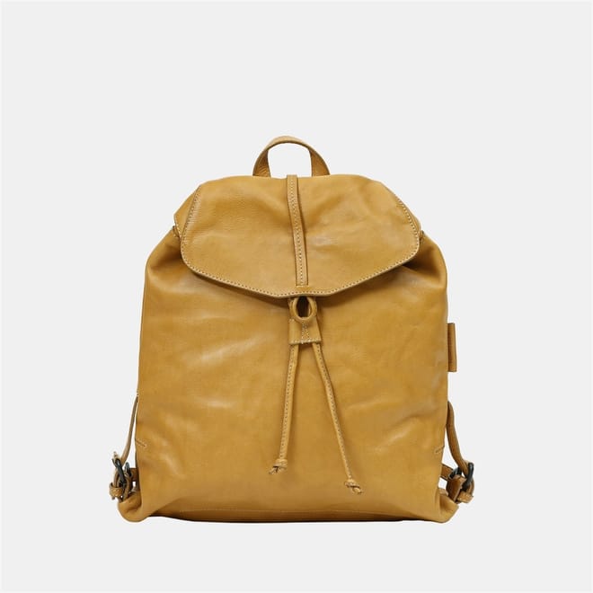 Solid Patterned Rucksack Backpack With Drawstring Closure