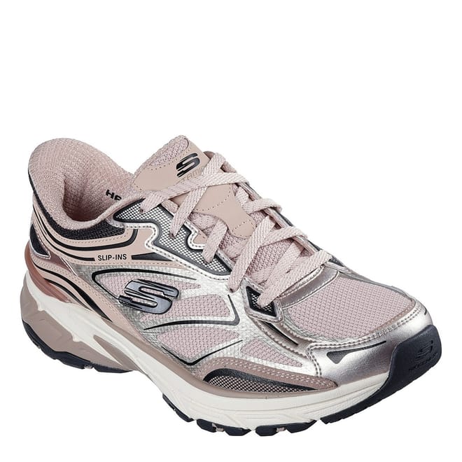 Metallic Mesh Lace Up Slip On Trainers