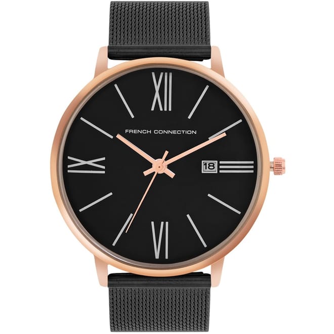 Connection Heritage Black Round Analog Watch For Men