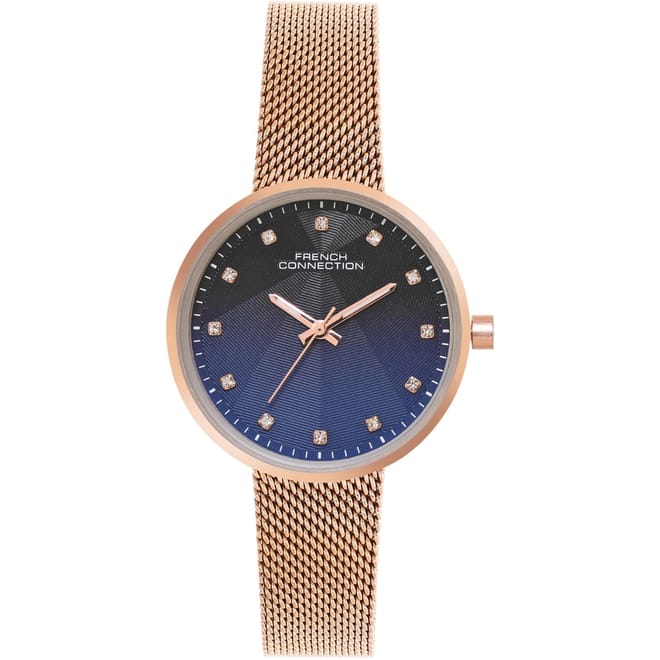 Womens Connection Dawnlight Dark Blue Royal Blue Round Dial Analogue Watch