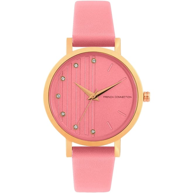 Womens Connection Analog Pink Dial Watch