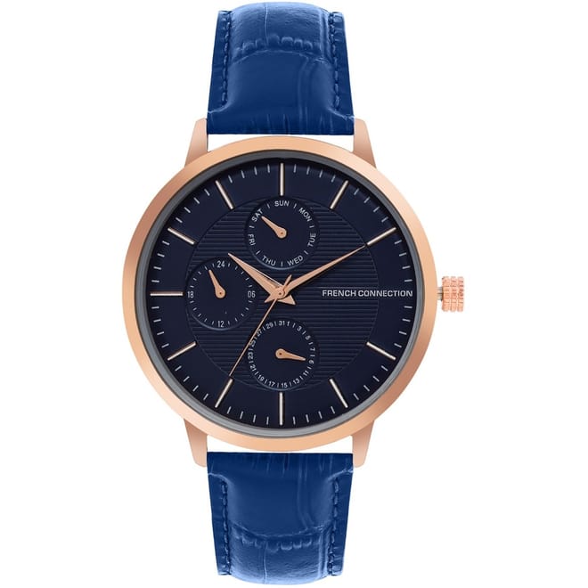 Connection Mens Analog Watch Blue Strap