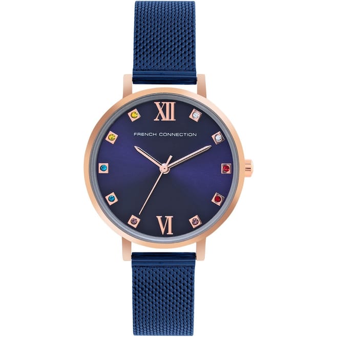 Womens Connection Grace Blue Round Analog Watch For