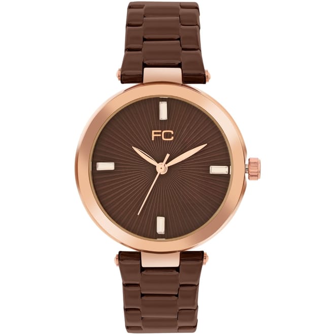 Womens Connection Colette Brown Round Analog Watch For
