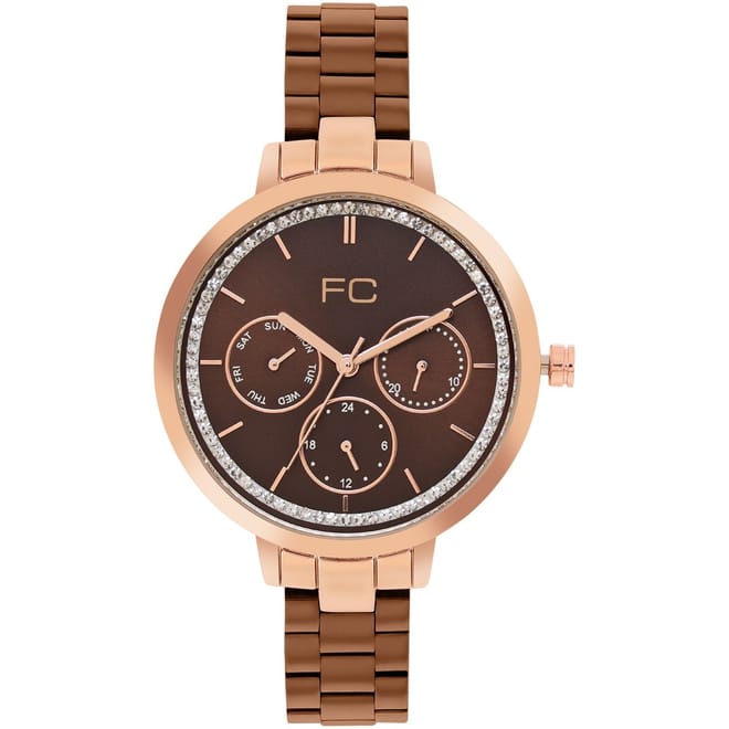 Womens Connection Cornelia Brown Round Analog Watch For