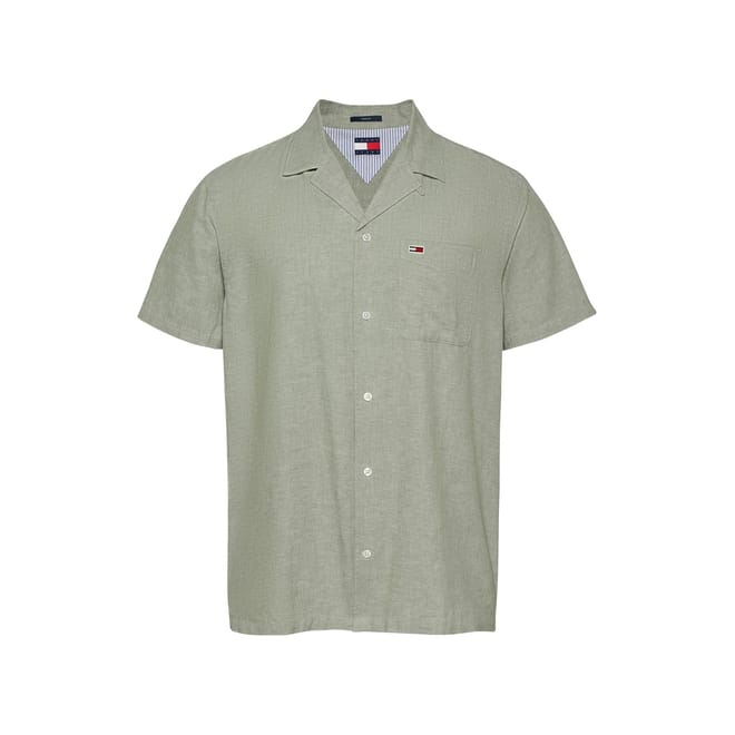 Linen Blend Camp Ss Ext