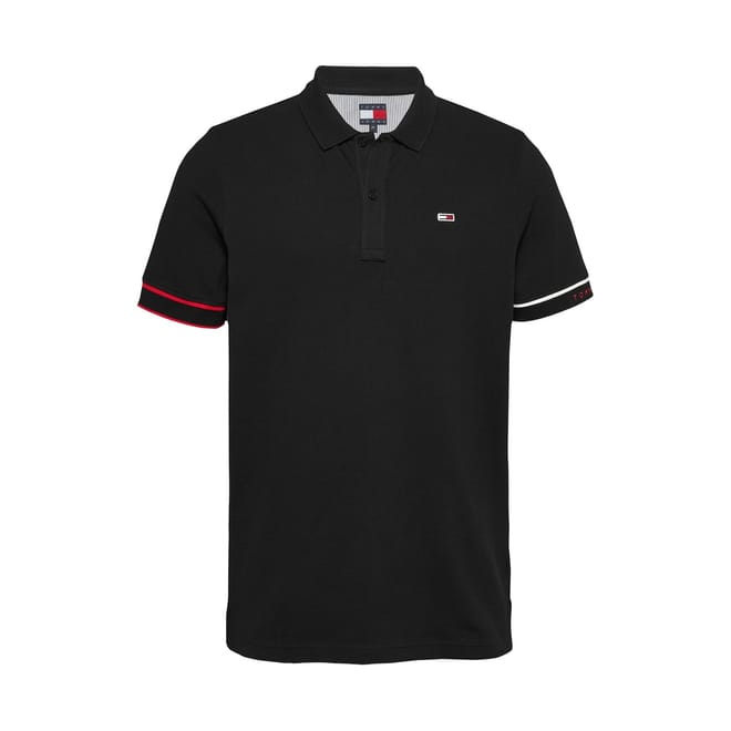 Slim Fit Flag Graphic Collared Short Sleeve Polo