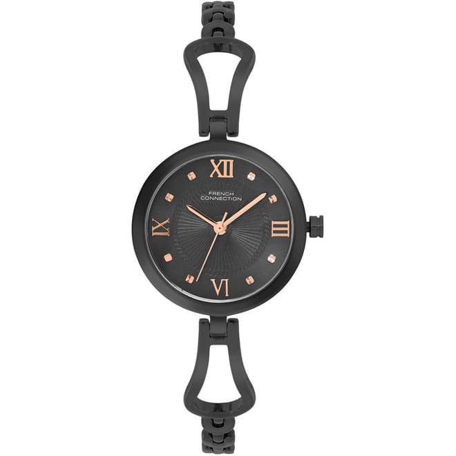 Womens Connection Veritas Black Round Dial Analogue Watch