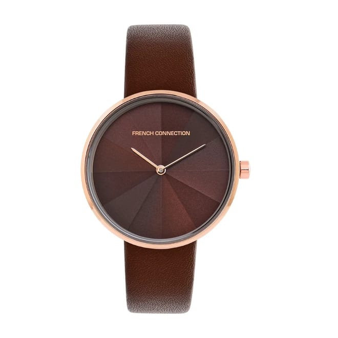Womens Connection Analog Watch Brown Strap