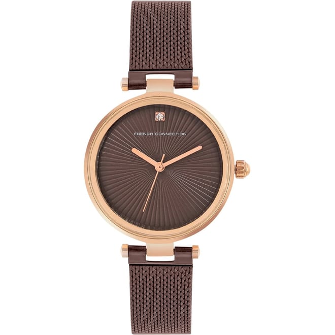 Womens Connection Haven Brown Round Analog Watch For