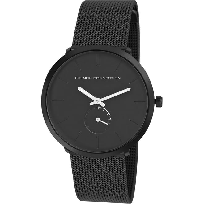 Connection Black Dial Analog Watch For Mens